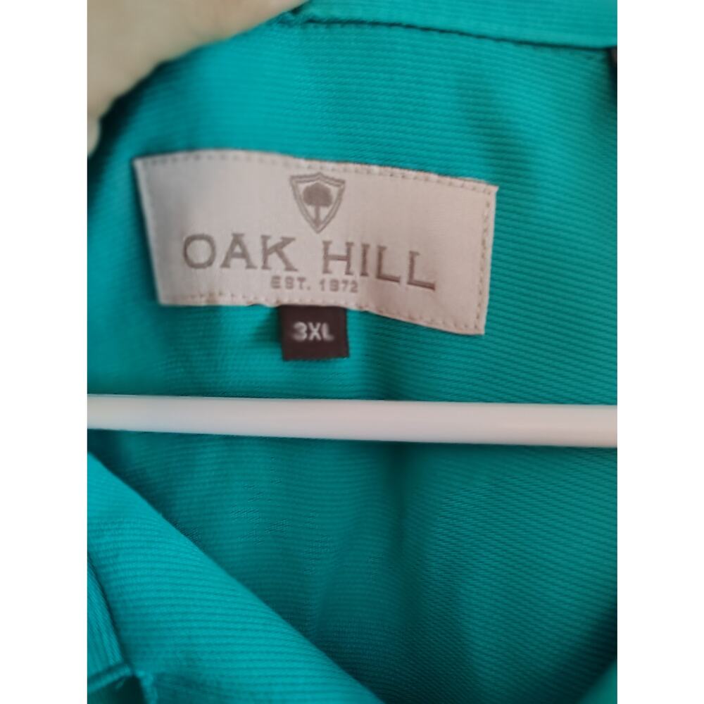 Oak Hill Shirt Mens 3XL Mint Green Camp Bowling Hawaiian Casual Pocket - Picture 2 of 3